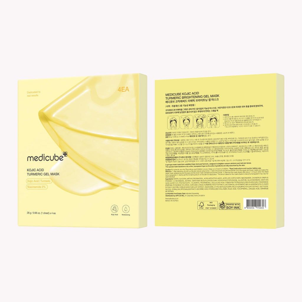 medicube Jelly Gel Mask with Brightening Kojic Acid Turmeric, 4EA