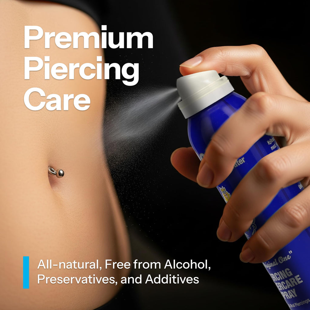 H2Ocean Piercing Aftercare Spray 4oz - Sterile Saline Solution - Wound Wash