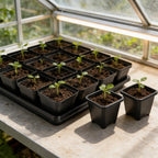 2.6in 100 Pcs Square Nursery Pots with 5 Pcs Plastic Seed Starting Trays