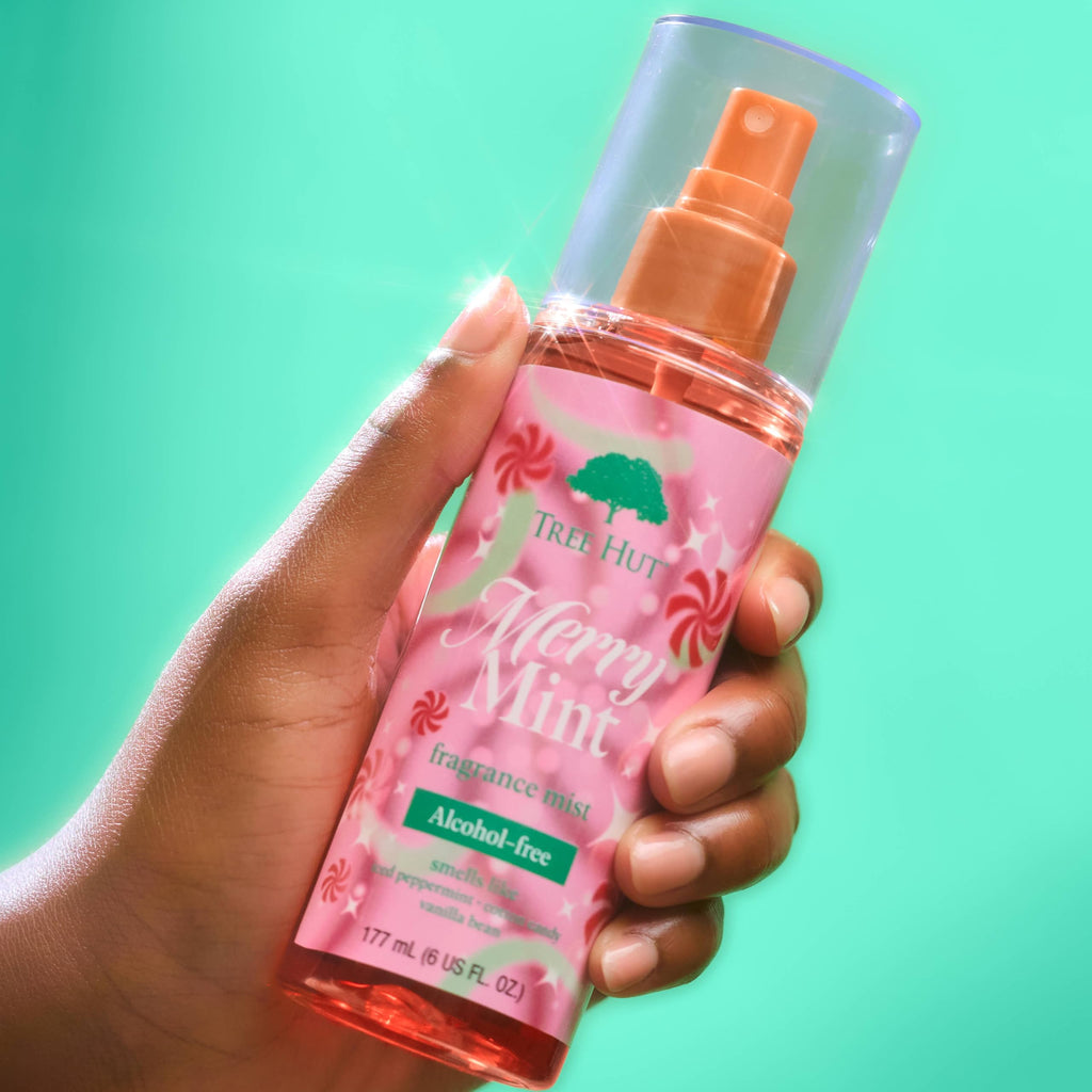 Tree Hut Merry Mint Fragrance Mist, Refreshing & Versatile Body Spray, Perfect for Layering, Holiday Gift & Stocking Stuffer, 6 fl oz