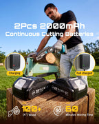 Seesii Mini Chainsaw, 6-inch Mini Chainsaw Cordless, Handheld Electric Power Chain Saw with 2 Batteries, for Tree Trimming Wood Cutting, Best Gifts for Father, Dad, Husband, Men