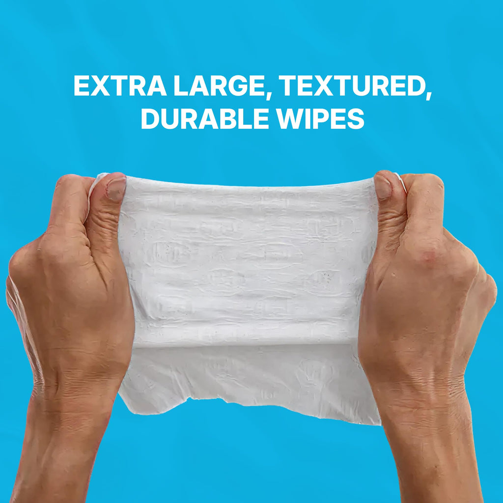 WaterWipes Sensitive Whole Body Cleansing Wipes, 99.9% Purified Water, XL Textured Wipes, Incontinence Care, Fragrance Free, 90 Count