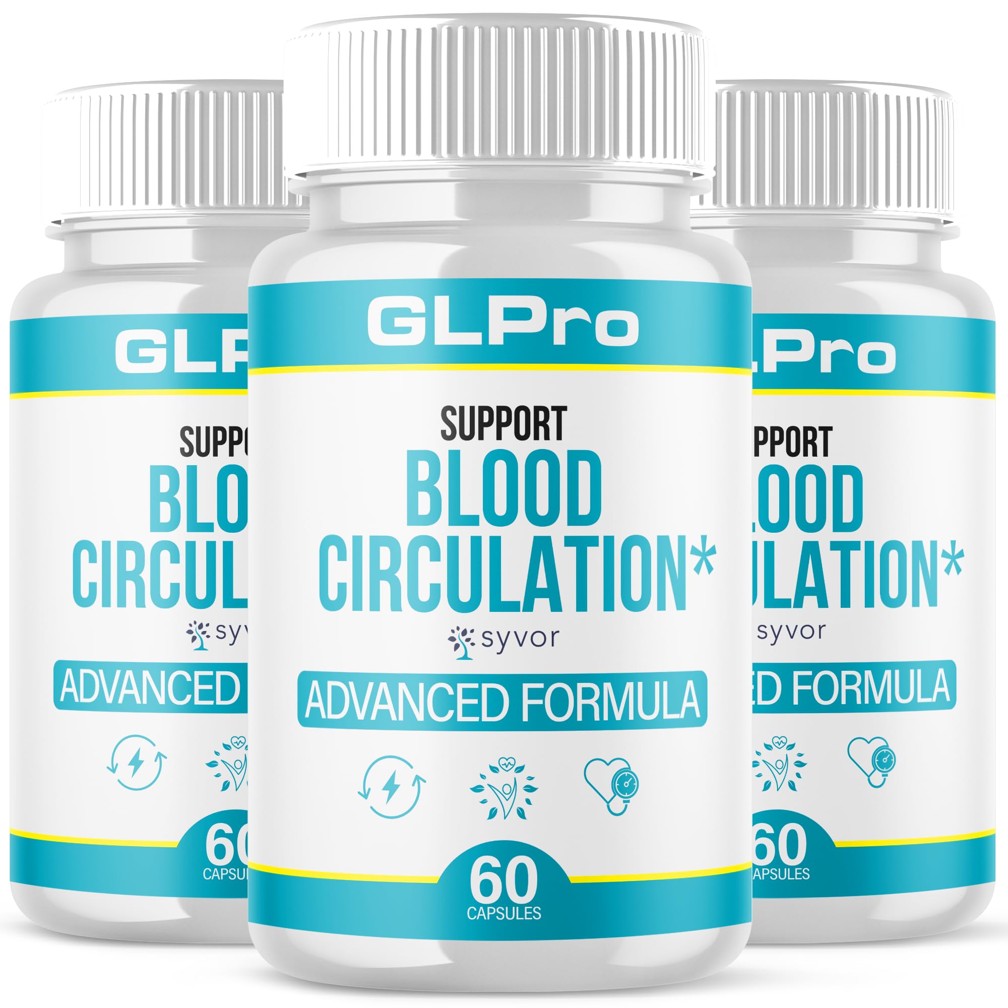 (3 Pack) GLPro Blood Capsules, Official GLPro Blood Health Support Pills with All Natural Ingredients, Advanced Formula Supplement with Maximum Strength Premium Vitamins for Women & Men (180 Capsules)