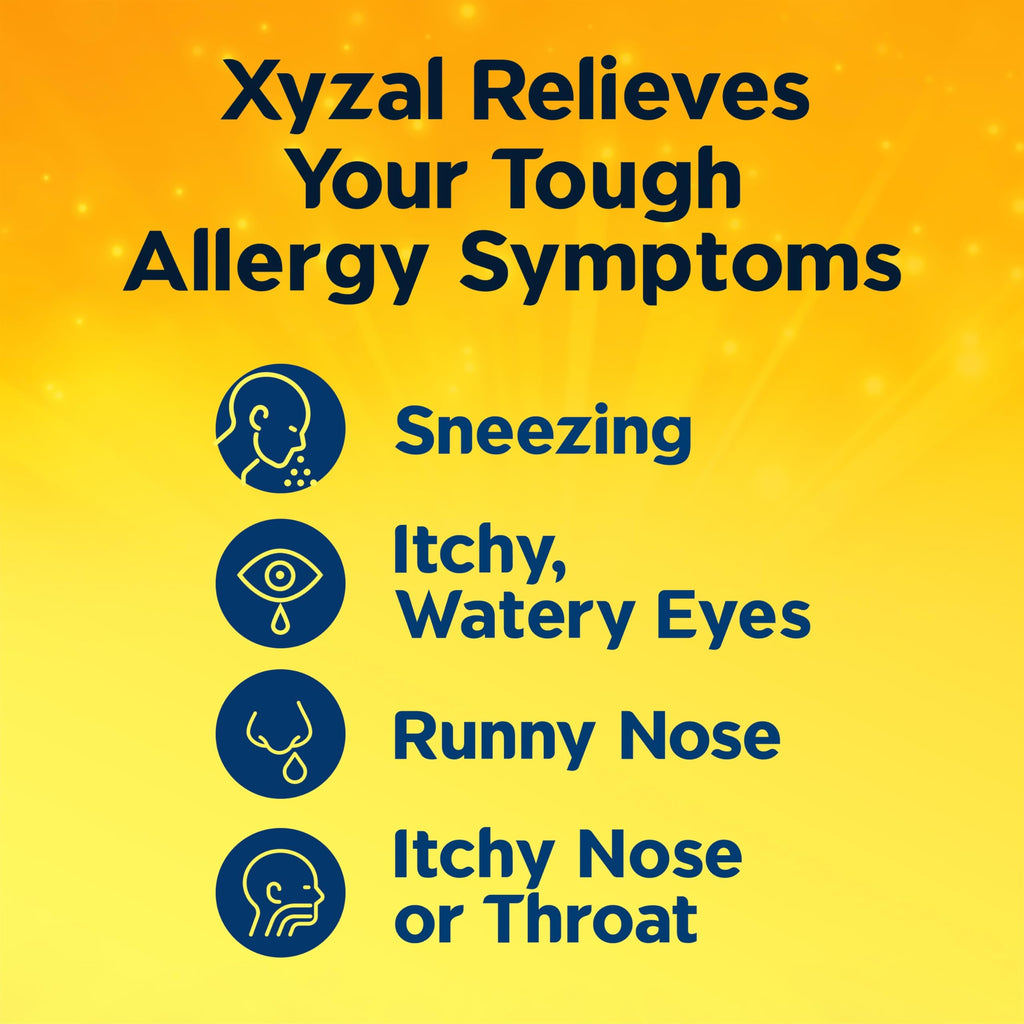 Xyzal 24 Hour Allergy Relief Medicine, Original Prescription Strength Antihistamine, Levocetirizine Dihydrochloride Tablets, 5 mg, 60 Count