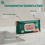 Eco Soul Bamboo Flushable Wipes Adult Wet Wipe [12 x Pack of 48, Unscented] 100% Plant-Based Biodegradable Septic & Sewer Safe Alcohol-Free & Hypoallergenic for Sensitive Skin |576 Soft Butt Wipes