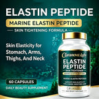 Xjrwac Claranova Elastin Peptides, Marine Elastin Peptide Skin Tightening Formula, 60 Capsules (3Pack)