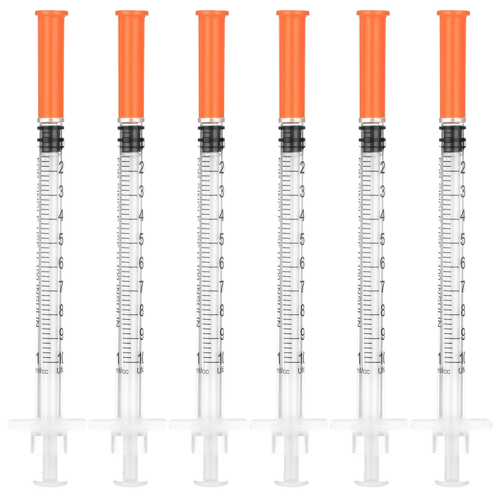 20 Pack 1ml Syringe with 27×8mm Cap, Individually Wrapped