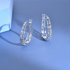 JSGEMSLEE Vintage Filigree Hoop Earrings 925 Sterling Silver Lightweight Oval Hoop Earrings for Women Hypoallergenic Earrings