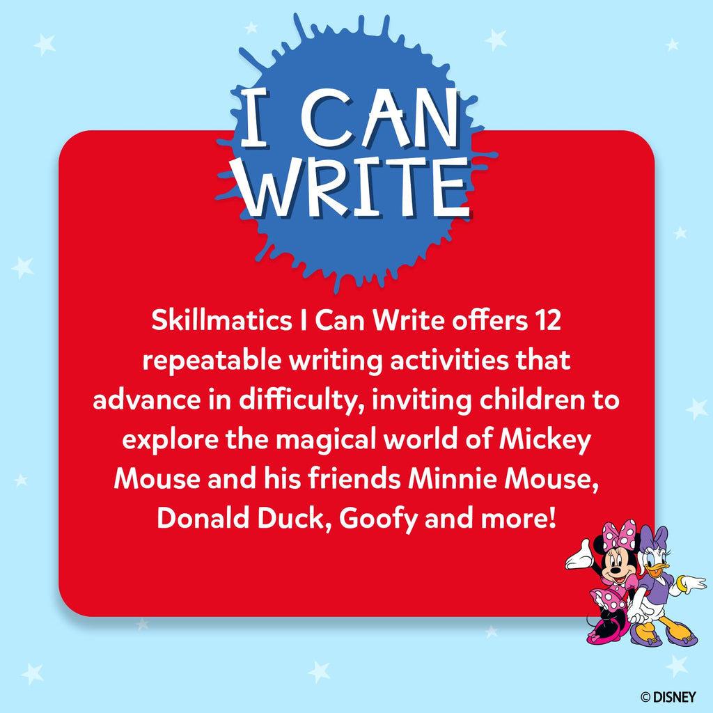 Skillmatics I Can Write Disney Junior Mickey Mouse - Reusable Preschool Learning Activities, Educational Toy and Game, Back to School Supplies, Gifts for Students, Kids, Toddlers Ages 3, 4, 5, 6