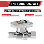 20-Pack EFIELD 1/4 Turn Straight Stop Valve 3/8" OD Compression X 1/2" Crimp Barb Pex Chrome Plated Brass,(VALVE085-20PCS)