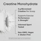 Sports Research Creatine Monohydrate - Gain Lean Muscle, Improve Performance and Strength and Support Workout Recovery - 5 g Micronized Creatine - 35.27 oz (Pack of 2)