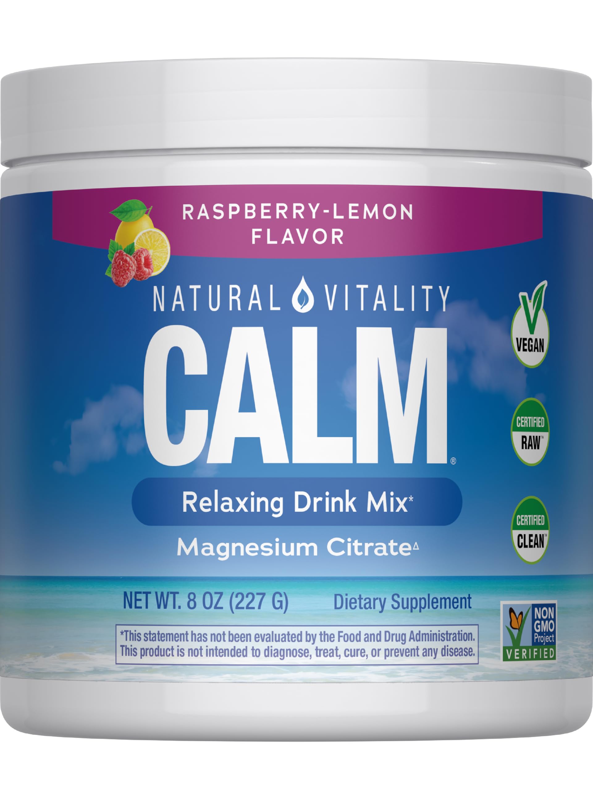 Natural Vitality Calm Powder Rasp Lemon, 8 oz