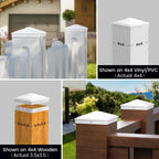 SIEDiNLAR 4x4 Pyramid Post Caps Waterproof Outdoor 4x4 Post Cover, Fits 4x4 3.5x3.5 Vinyl Wood Posts for Fence Deck Mailbox Patio (White, 36 Pack)