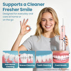 Onlyone Water Dental Flosser Pick for Teeth, 300ML Portable Oral Irrigator, Rechargeable Travel Irrigation Cleaner, Professional Electric Flossing Machine Birthday Gifts for Women,Mom,Girlfriend Pink