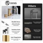 Ultimate Unicorn 8 inch Bathroom Faucet Champagne Bronze, Waterfall Bathroom Sink Faucet with Metal Pop-up Sink Drain Stopper and 2 Supply Hoses, DJS-MP-3JT-CG-PB-C