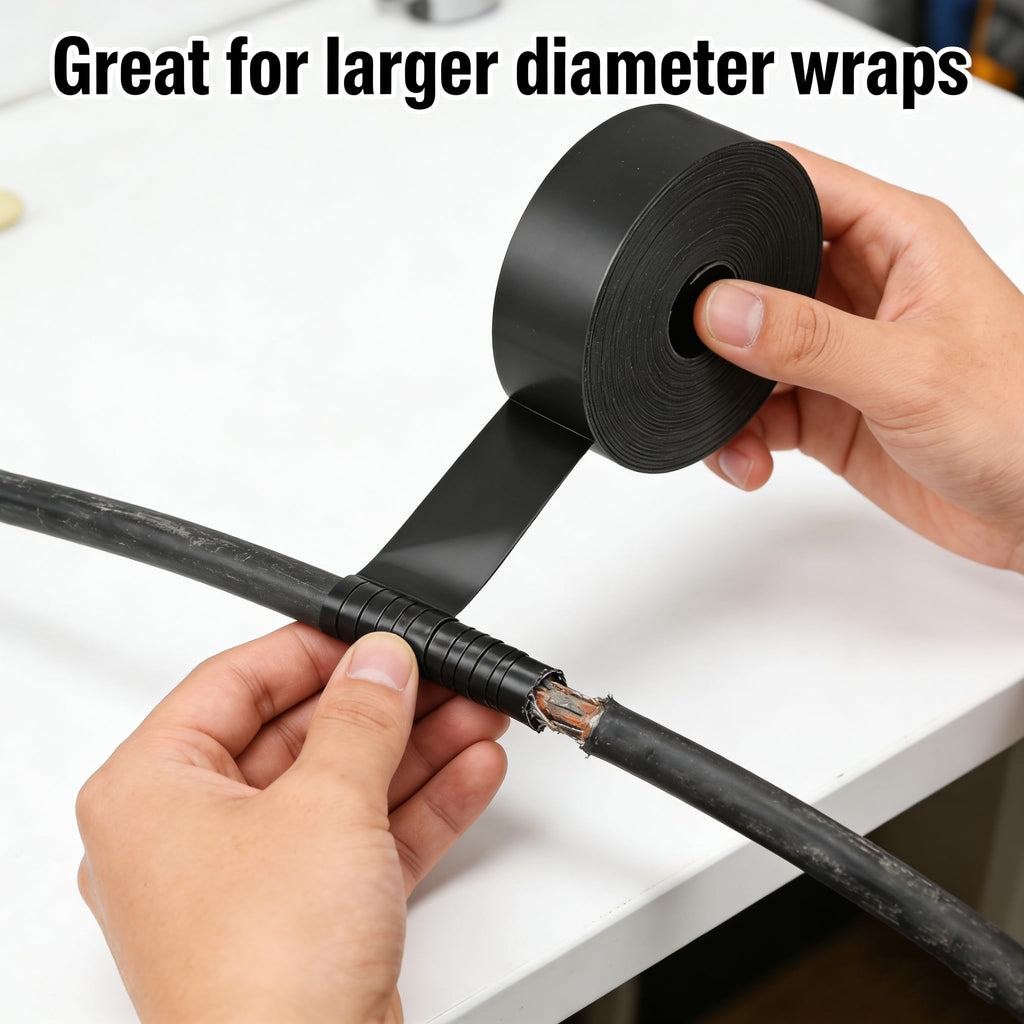 16.5FT Heat Shrink Tape, Electric Heat Tape Shrink Wrap Roll for Electrical Cables, Wires, Pipes, Adhesive Activates Upon Heating Melts and Seals