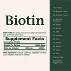Nature's Bounty Biotin, Supports Metabolism for Energy and Healthy Hair, Skin, and Nails, 1000 mcg, 100 Tablets (Pack of 2)