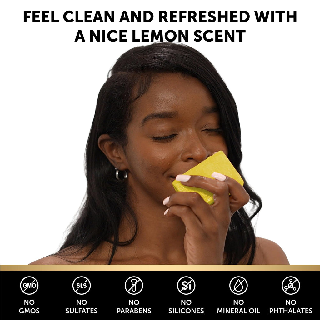 VALITIC Brightening Lemon & Turmeric Kojic Acid Soap, Vitamin C, Retinol - Original Japanese Complex with Hyaluronic Acid, Vitamin E, Shea Butter, Castile Olive Oil - 3 Pack Bundle with African Net