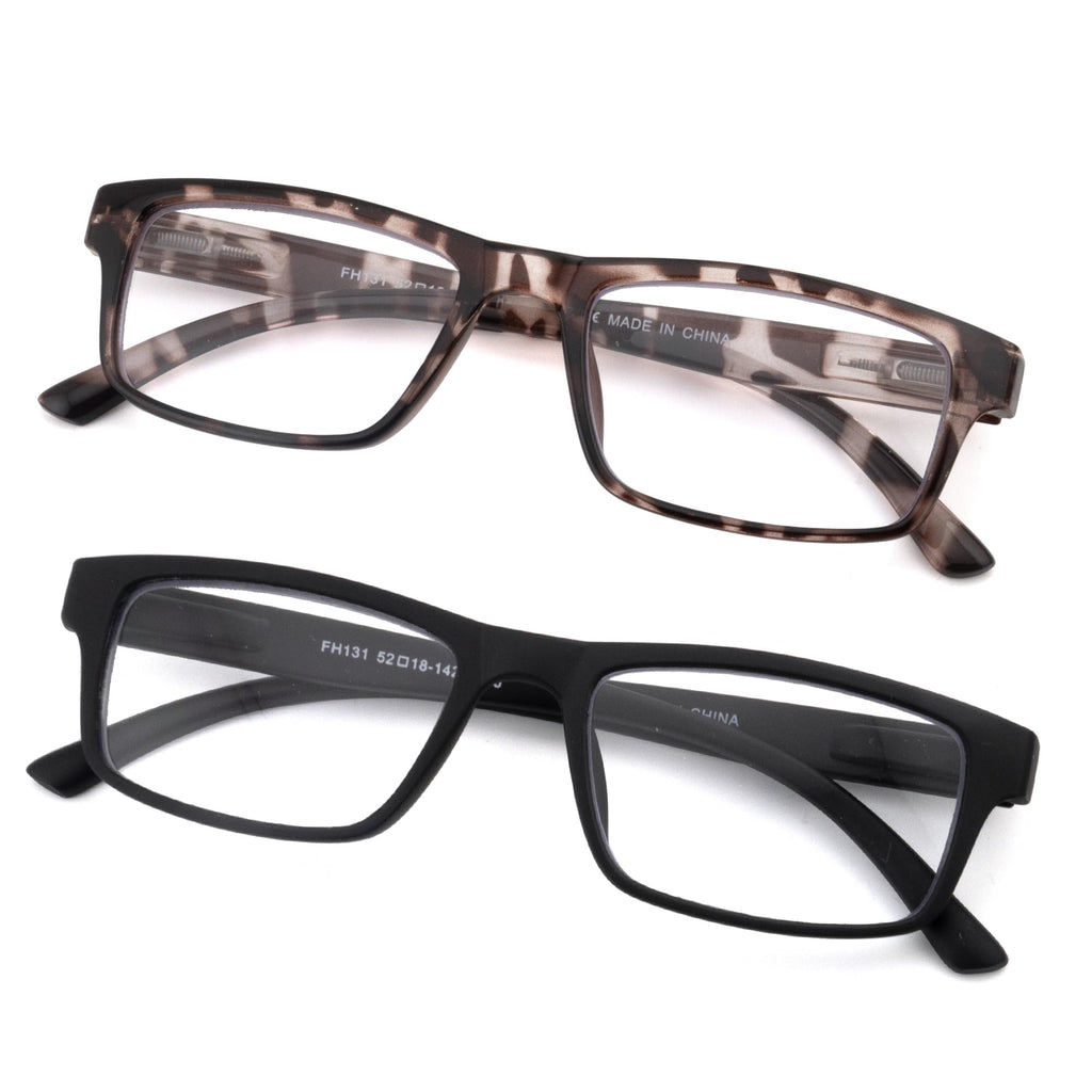 FEIVSN High Magnification Reading Glasses for Men Women with Strong Power TR Readers 4.0 4.50 5.0 5.50 6.0 6.50 7.0 8.0, Black + Tortoiseshell, 8.00