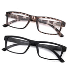 FEIVSN High Magnification Reading Glasses for Men Women with Strong Power TR Readers 4.0 4.50 5.0 5.50 6.0 6.50 7.0 8.0, Black + Tortoiseshell, 8.00