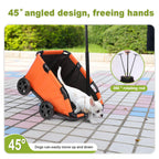 Foldable Pet Wagon with Handle, Pink and Black, Rolling Dog Stroller Cart (Orange)