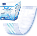 LivDry Incontinence Booster Pads, Use with Adult Diapers for Women and Men, Extra Comfort Softness, Disposable Pad (160 Count, Regular Length)