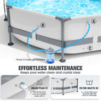 WaveHaven Above Ground Pool,10ft x 30in Frame Deep Swimming Pool,Round Family Pool,Large Above Ground Pool Easy Set,1200 Gallon Pool,Outdoor Backyard Pool for Kids,Adults-Grey,Pump Not Included