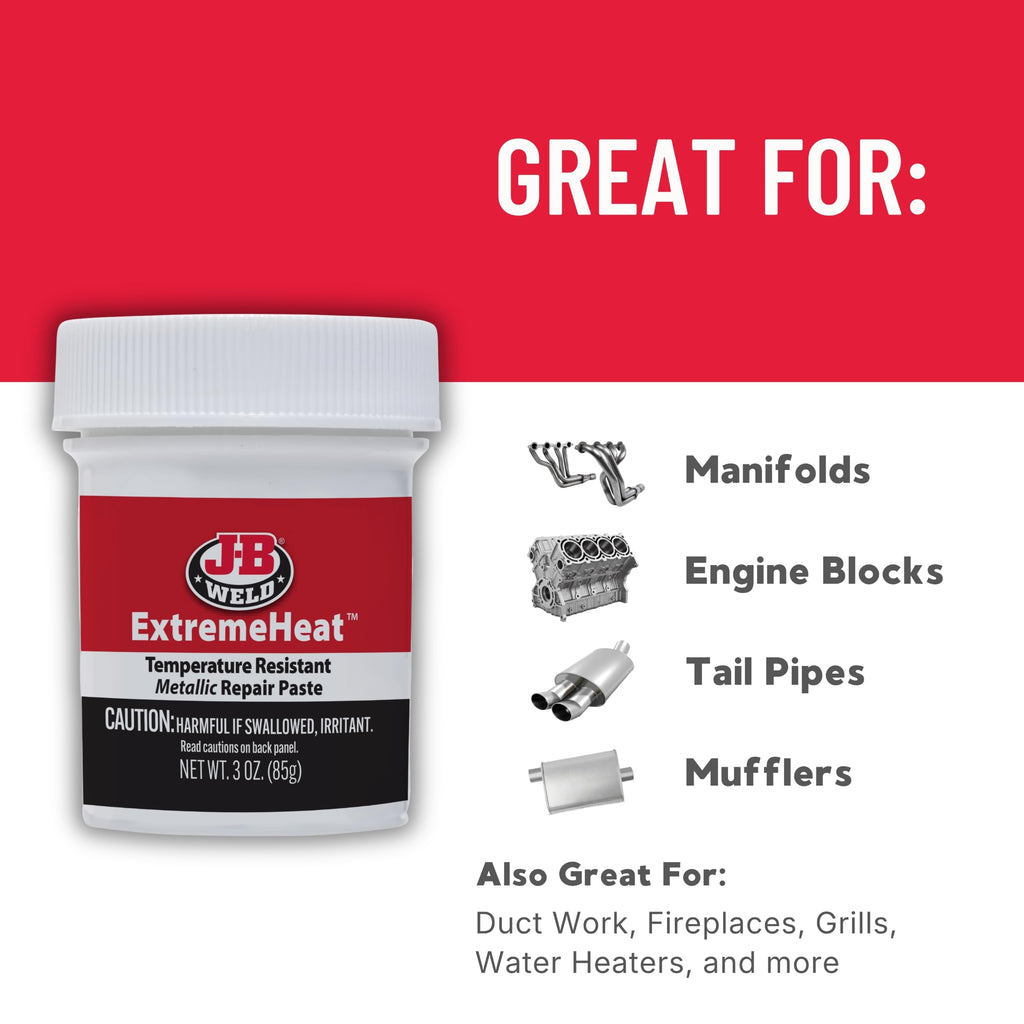 J-B Weld 37901 ExtremeHeat High Temperature Resistant Metallic Paste - 3 oz