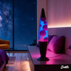 JAMBO 16" Beautiful Lamp- Blue with Purple Wax, Relaxing Liquid Lamp for Living Room Office Bedroom Adults Teens Kids, Magma Light, Night Light Nightlight, Home Decor
