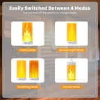Hompavo 【Upgraded】 Flame Lights with Remote, Timer, 4-Mode Rechargeable