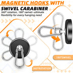 FINDMAG 170 LBS Magnetic Hooks, Strong Magnets Heavy Duty, 2 Pack