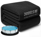 UIRWAY 10FT Round Pool Liner Pad for Above Ground Pool, [2026 New 300G/M² Thicker Heavy Duty] Black Seamless Pool Padding Underlayment for Pool Bottom, Prevent Punctures Weed Barrier Extend Liner Life