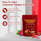 GXSAE Capsaicin Power - Cayenne Pepper Softgels Supplement, Supports Leg Vein, Digestive & Gut Health, with Vitamin D3+K2, Beetroot, Grape Seed and Other Extracts, 300 Capsules (1)