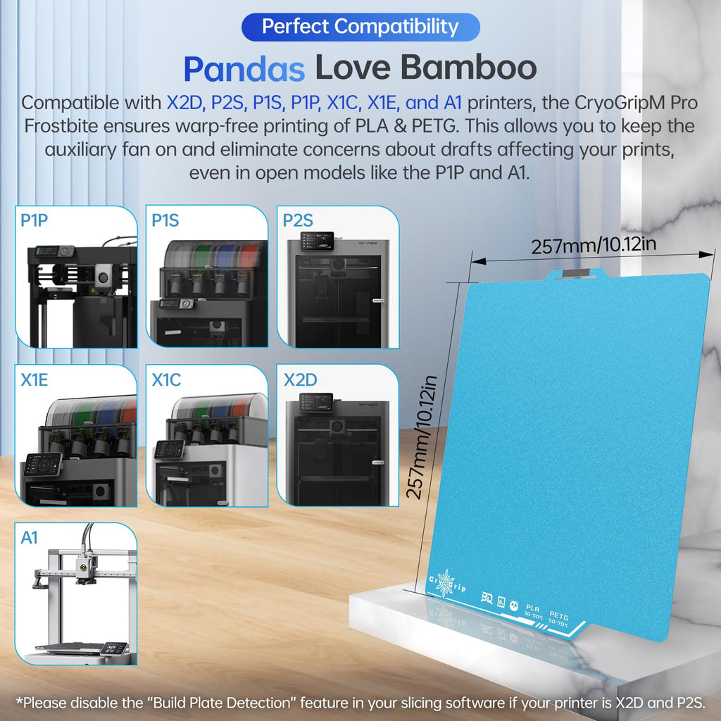 BIQU CryoGrip Pro Frostbite Cold Build Plate for Bambu-Lab 3D Printers