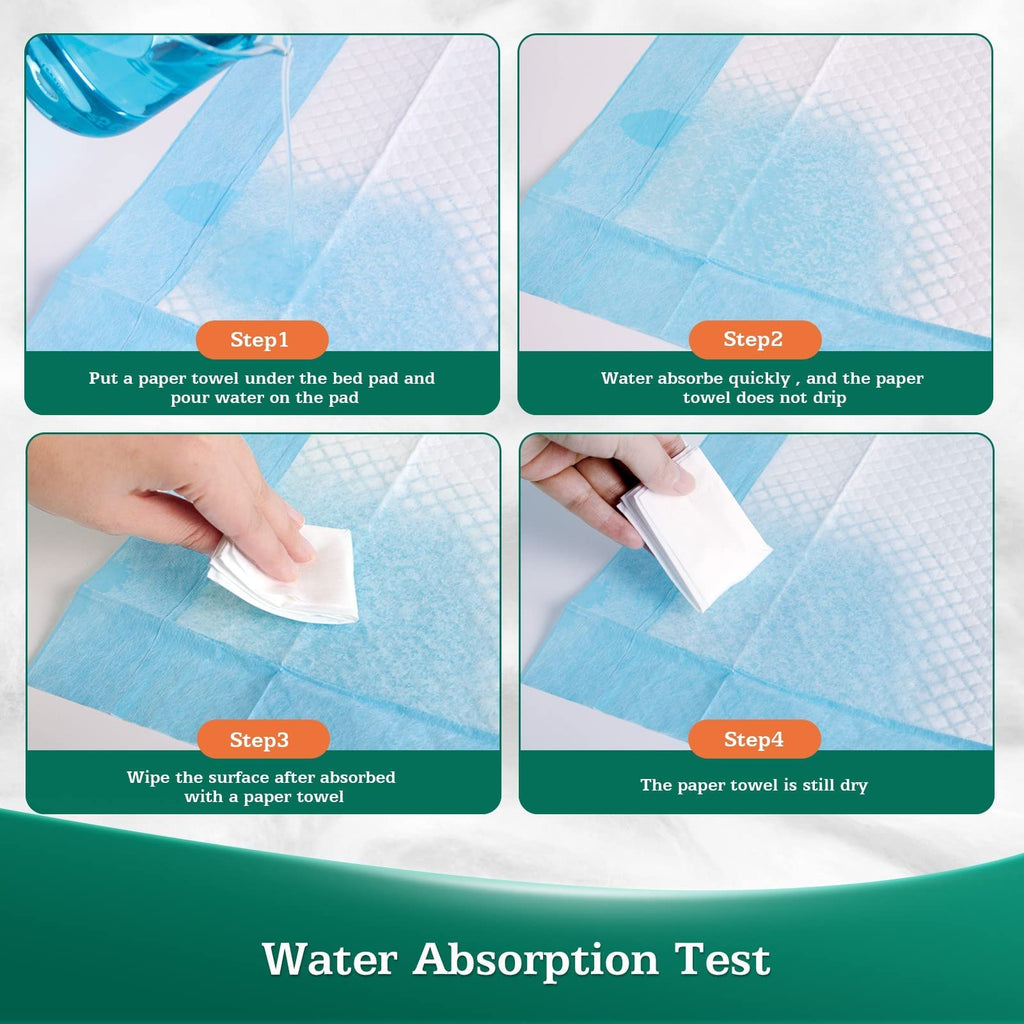 SOFYFINE 50 Count Bed Pads with Adhesive Strip 30"x36" Thicken Elderly Adults Incontinence Underpads Disposable, Heavy Duty Absorbent Chucks Waterproof, XL Extra Large Puppy Pee Training Pad