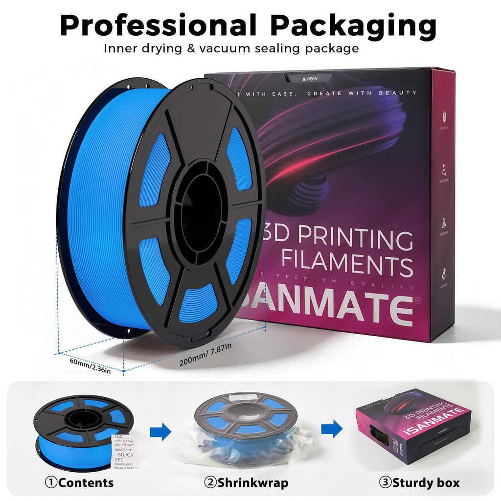 iSANMATE Matte PLA Filament 1.75mm Marine Blue PLA 30-300mm/s 3D Printer Filament 1kg (2.2lbs) for Bambu Lab 3D Printers,AMS,AMSLite