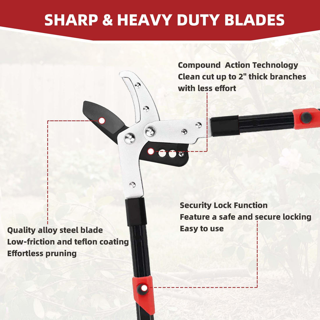 YRTSH Loppers Branch Cutter Heavy Duty Tree Trimmer with Compound Action