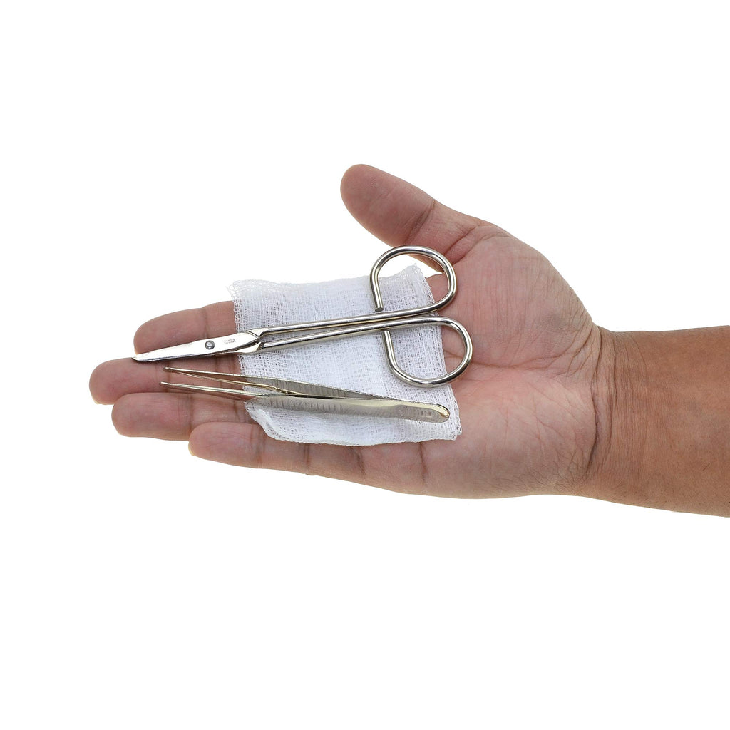 Dealmed Sterile Suture Removal Kit - Scissors, Forceps, Gauze, 10 Pack
