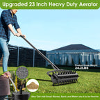 Seeutek 23Inch Rolling Lawn Aerator - Upgraded Heavy Duty Aerators