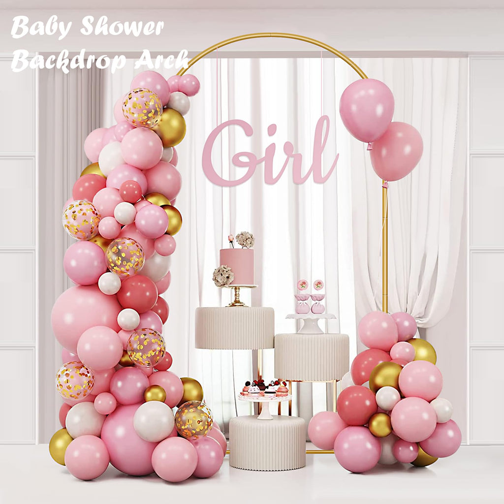 6.6FT Metal Arch Backdrop Stand Gold Wedding Balloon Frame Pergola Arbor