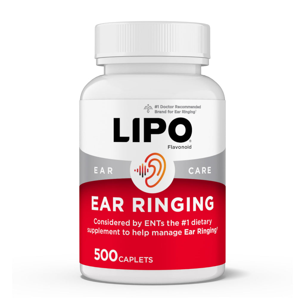 Lipo Flavonoid Ear Ringing - Doctor-Recommended for Ringing Ears – Clinically Proven Lemon Bioflavonoid Complex with Vitamins C, B1, B2, B6, B12, & Calcium - 500 Caplets