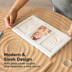 KeaBabies Baby Hand and Footprint Kit, Clay Keepsake Frame (Ash Wood)