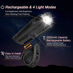 Ascher Ultra Bright USB Rechargeable Bike Light Set, Powerful Bicycle Front Headlight and Back Taillight, 4 Light Modes, Easy to Install for Men Women Road Mountain Cycling Black