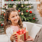 AHLPO Princess Dress for Girls Luxury Princess Dress Up Halloween Cosplay Princess Role Play Costume Fancy Dress Birthday Outfit with Accessories