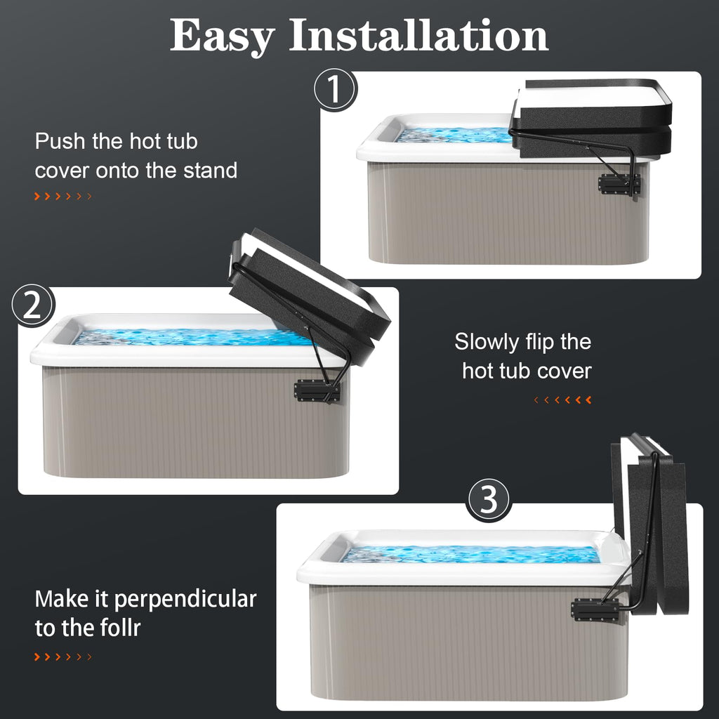 Hot Tub Cover Lifter - Heavy-Duty Spa Cover Lift Removal System, Adjustable Height & Width, Hot Tub Accessories Fits Most Hot Tubs Up to 96" Wide, Spa Lid Lifter Hydraulic Assist Removal System