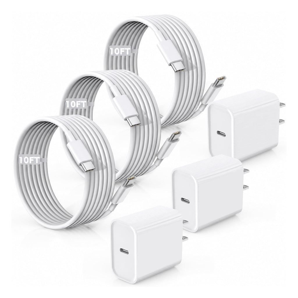 Fast Charger for iPhone 17/16/15 Charger,10FT Extra Long Fast Charging 3Pack Block USB-C to USB C Fast Charging Cable Cord for iPhone Air/17 Pro Max/iPhone 16 Pro/16 Plus/15 Pro Max,iPad Pro/Air/Mini