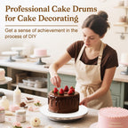 6 PCS Cake Boards 14 Inch Round, 14 Inch Cake Drums, 1/4" Thick Cake Drum, Cake Board Food Grade Cake Base, White Cake Cardboard Circles Bases para Pasteles for Wedding & Party & Pizza Desserts