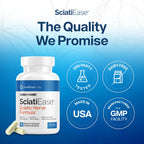 SciatiEase Sciatic Nerve Health Support Supplement - Nerve Support Formula with AlphaPalm, Pea, Vitamin B Complex, Alpha Lipoic Acid 300mg - 3 Bottles