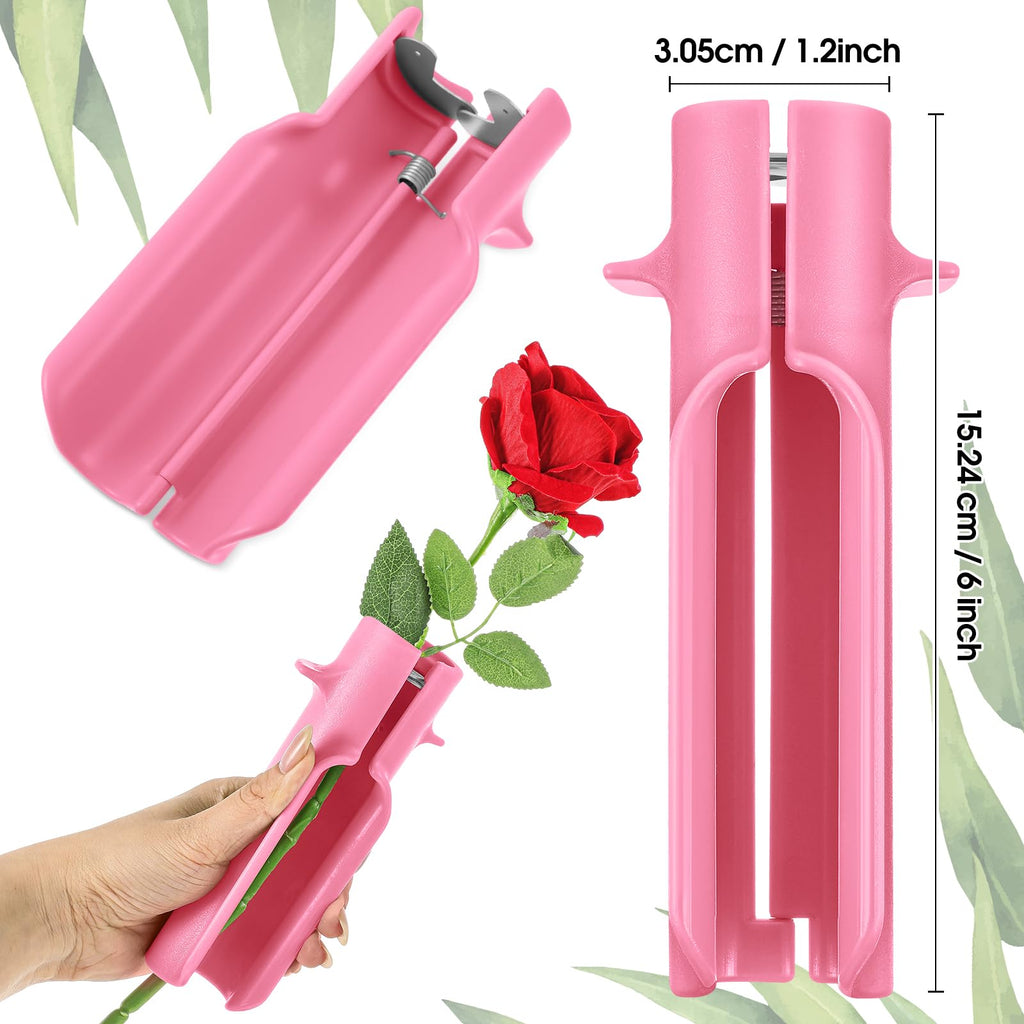 14 Pcs Mother's Day Rose Stripper Thorn Remover Tool Garden Pruning Shears Scissors Kit Leaf Stripping Tool Floral Gloves and Floral Tape Flower Stripper Kit Gift for Wedding Outdoor Gardening(Pink)