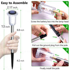 DenicMic Solar Lights Outdoor 10 Pack Waterproof 6000K Cold White LED Stainless Steel Stake Outside Lights for Yard Pathway Garden Driveway Walkway Landscape Path Lighting